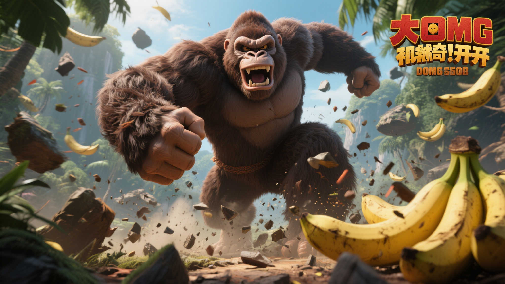 《大金刚：蕉力全开》大量截图：咚奇刚破坏力十足！